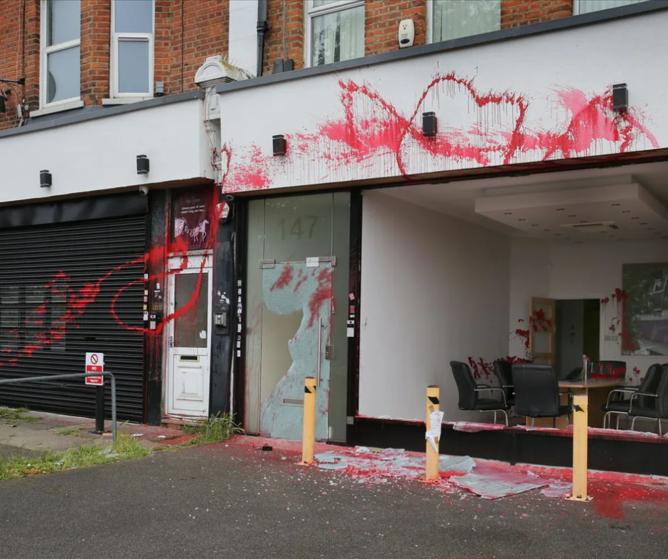 A jewish owned property in london was vandalized overnight