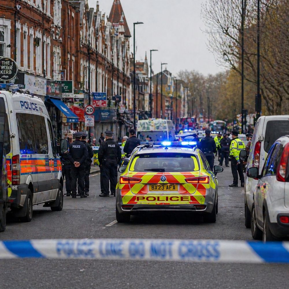 Police secure a street in Golders Green